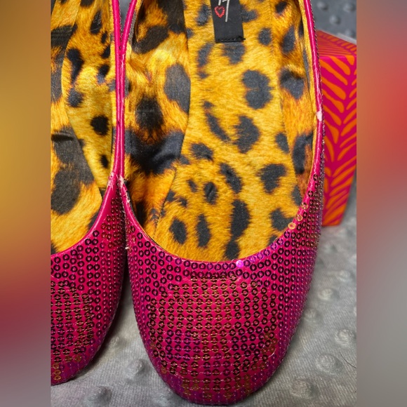 Iron Fist Digiskull Pink Sequined Ballet Flats with Orange Skulls Size 9 - Picture 2 of 6